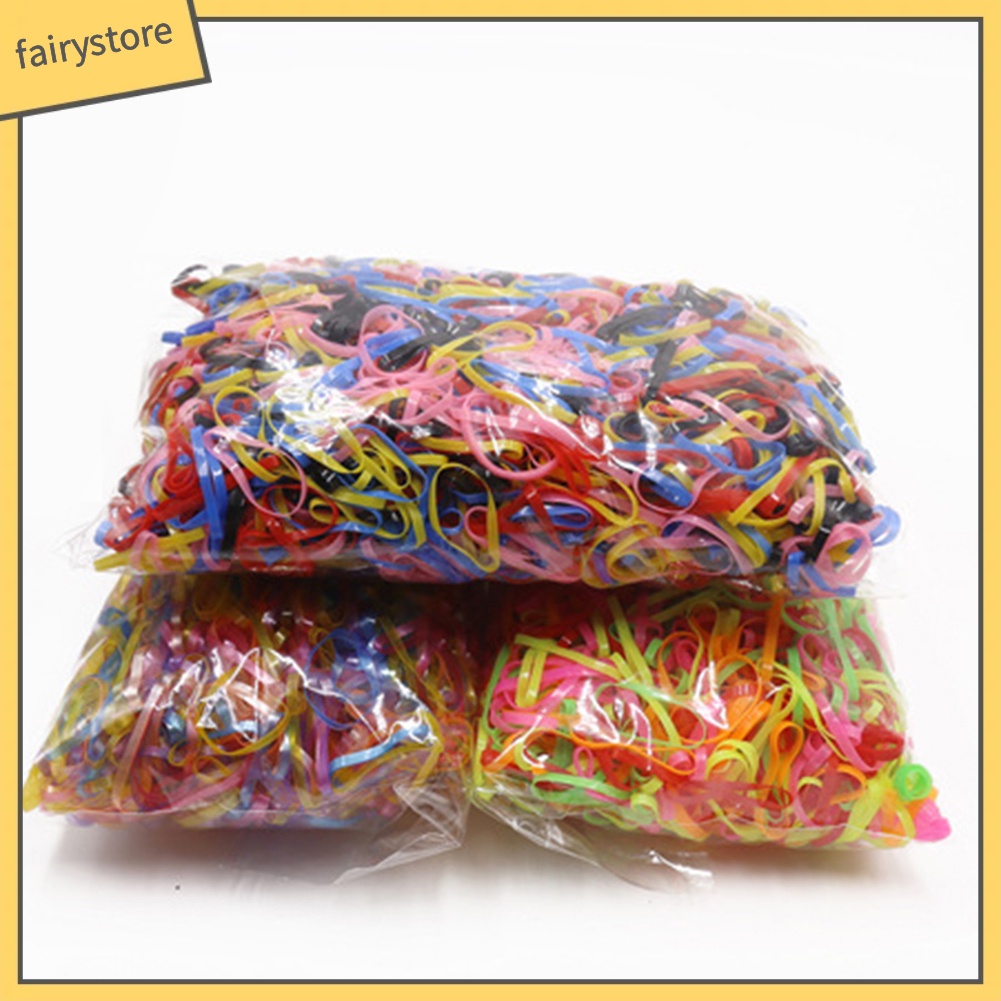 Bộ 2000 thun nhựa tpu cột tóc co giãn nhiều màu dành cho bé gái