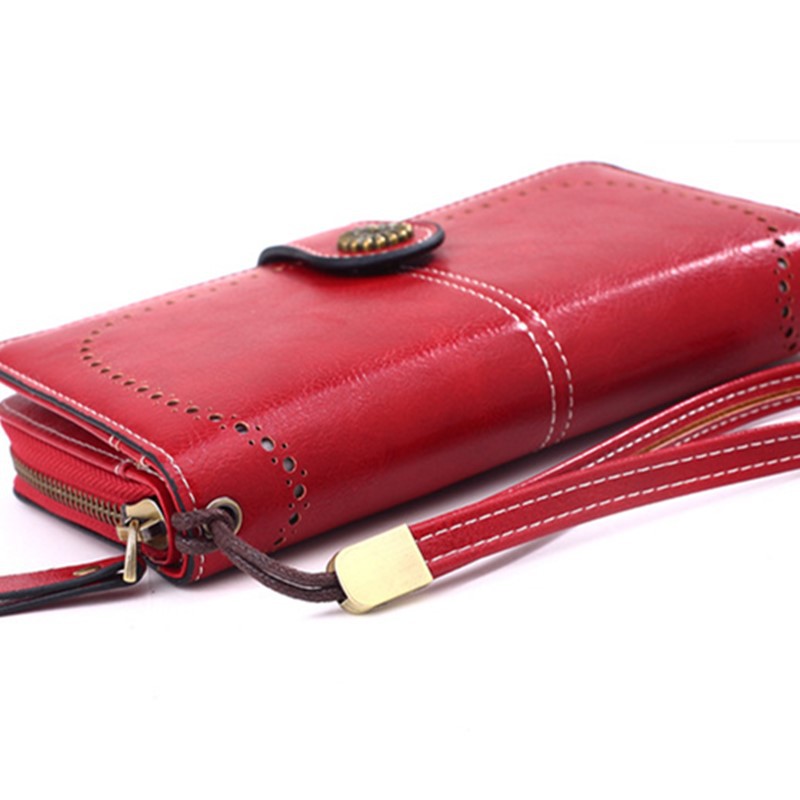 Ví PIERRE LOUES dáng dài khóa kéo cỡ lớn có dây đeo dành cho nữ