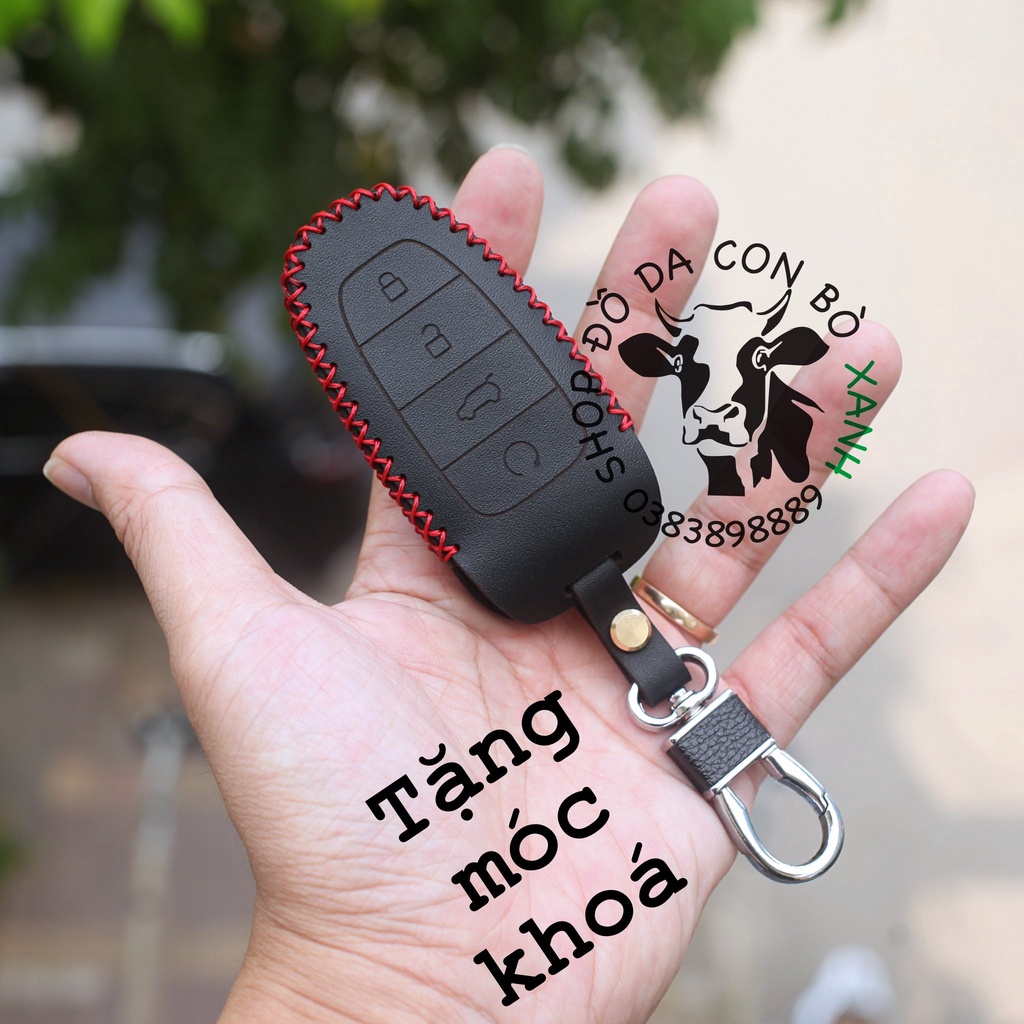 Bao da chìa khoá xe hơi Hyundai SantaFe 2021 2023, Tucson 2022 allnew, Palisade 2023 handmade da thật 011