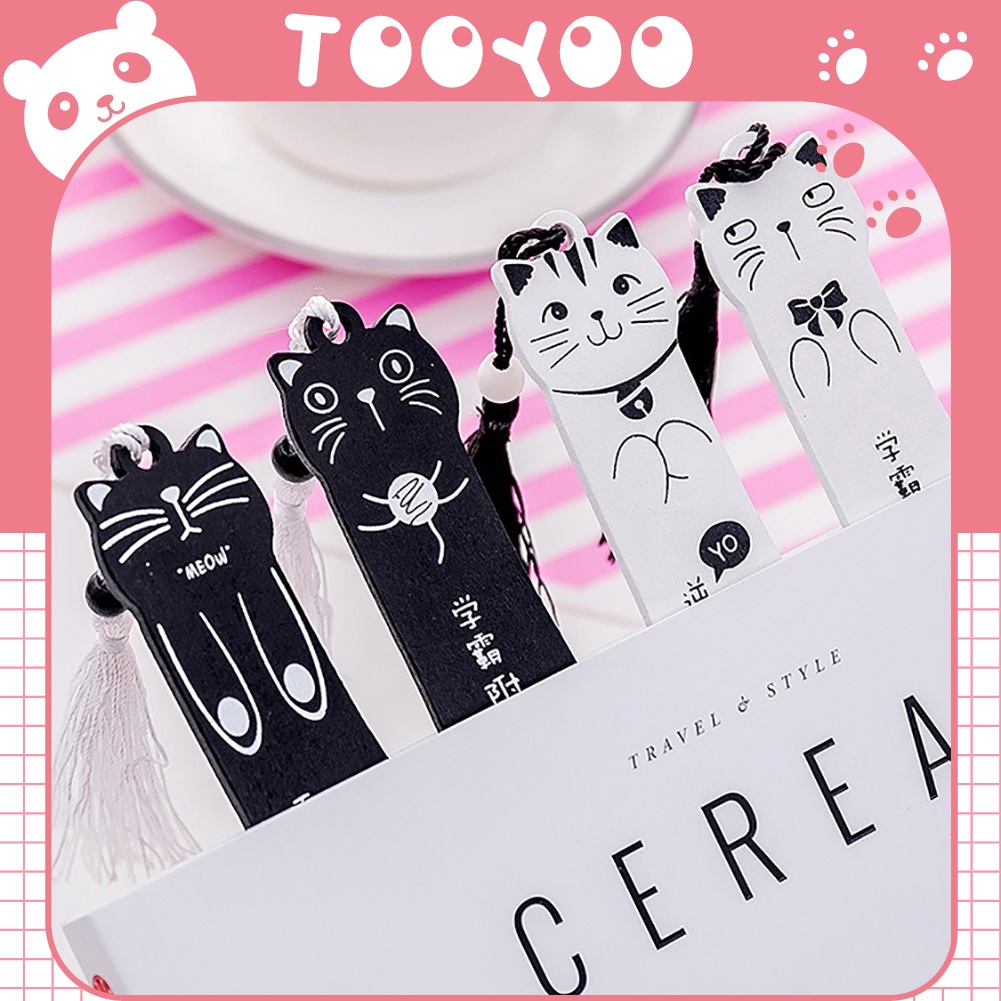 Bookmark đánh dấu trang gỗ hình mèo dễ thương cute TooYoo TY0047