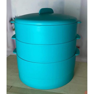 Tupperware xửng hấp 3 tầng màu xanh