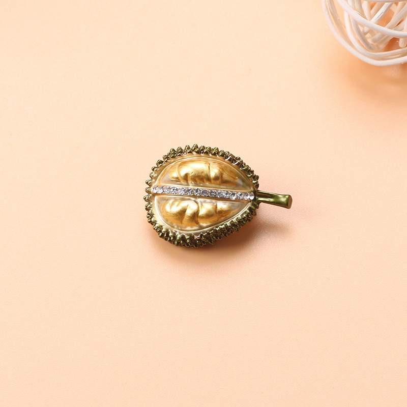 Gold Durian Brooch Ladies Red Enamel Pomegranate Brooch Alloy Fruit Casual Wedding Brooch Brooch Gift