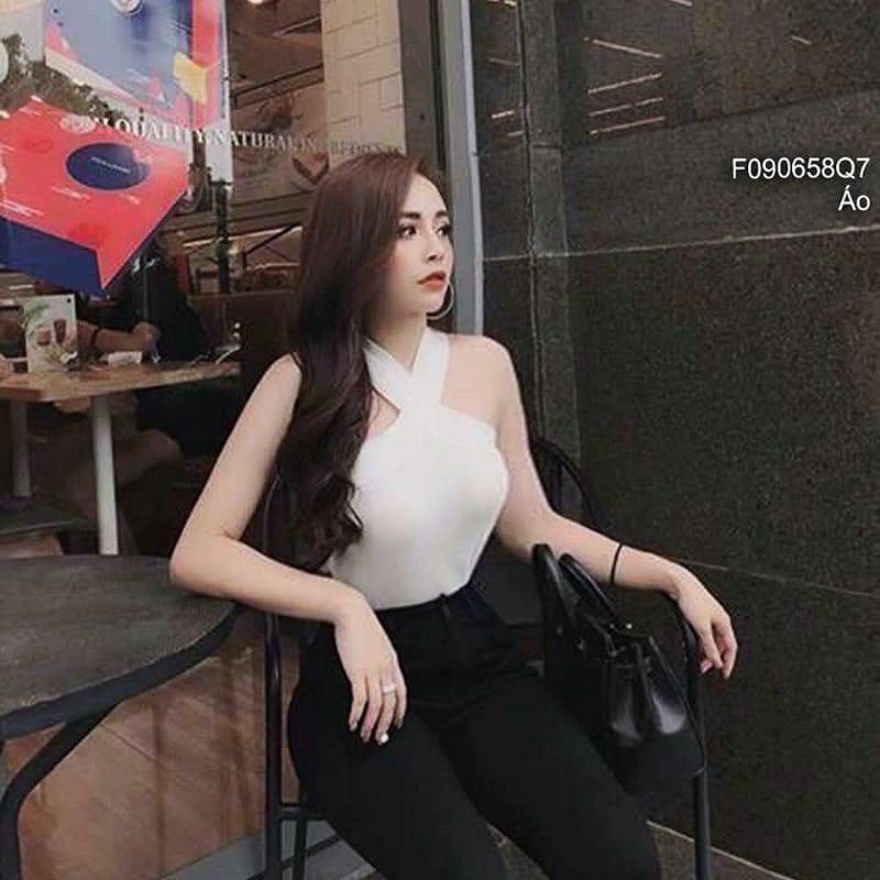 Áo yếm cổ chéo ( kèm ảnh thật )