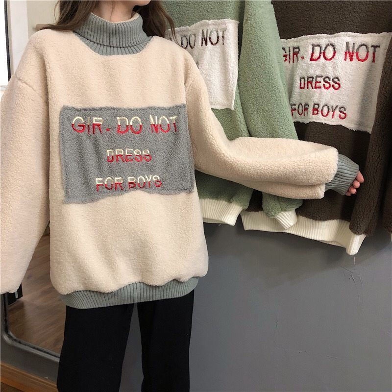 Áo Sweater Cổ Lọ Họa Tiết Thêu Thiết Kế Mới Thời Trang Dành Cho Nữ