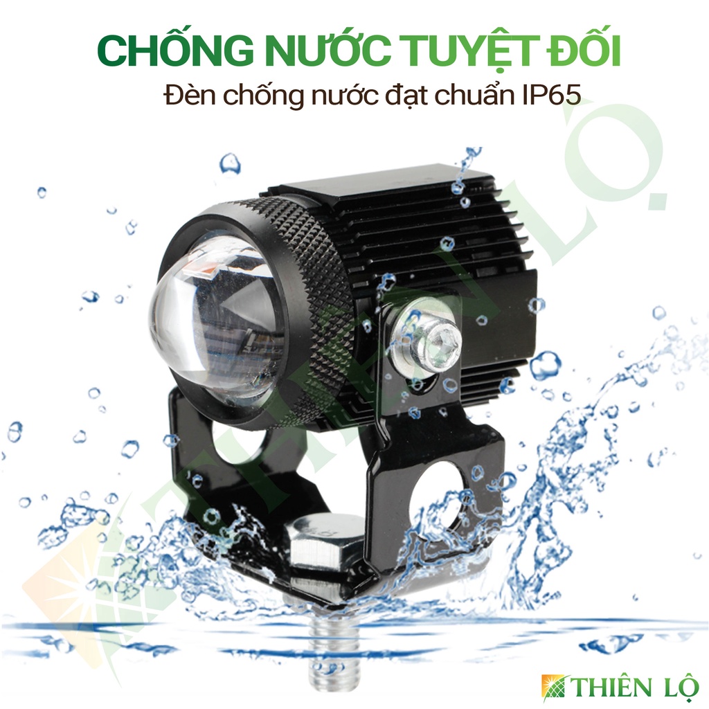 Đèn Trợ Sáng Mini Bi Cầu Mini Xe Máy Cao Cấp 3 Chế Độ Sáng Chính Hãng Thiên Lộ Chip X-LED 2022 Thế Hệ 10 Tặng Công Tắc