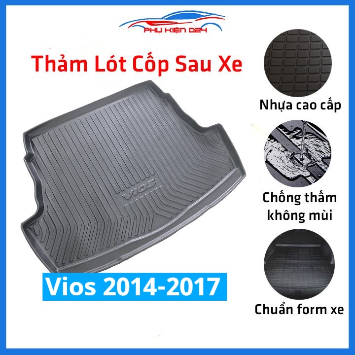 Thảm nhựa lót cốp Vios 2014-2015-2016-2017 nhựa dẻo dày dặn đàn hồi tốt