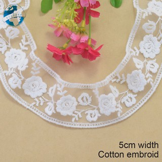 5cm rộng cotton thêu ren cạnh ren vải guipure diy trims mini váy ren ruy băng may mặc Phụ kiện 3288