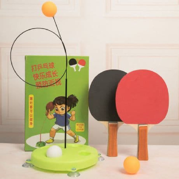 Bộ bóng bàn phản xạ cho bé vợt gỗ free tab - đồ chơi thể thao lắc lư tập luyện phản xạ tốt trẻ em