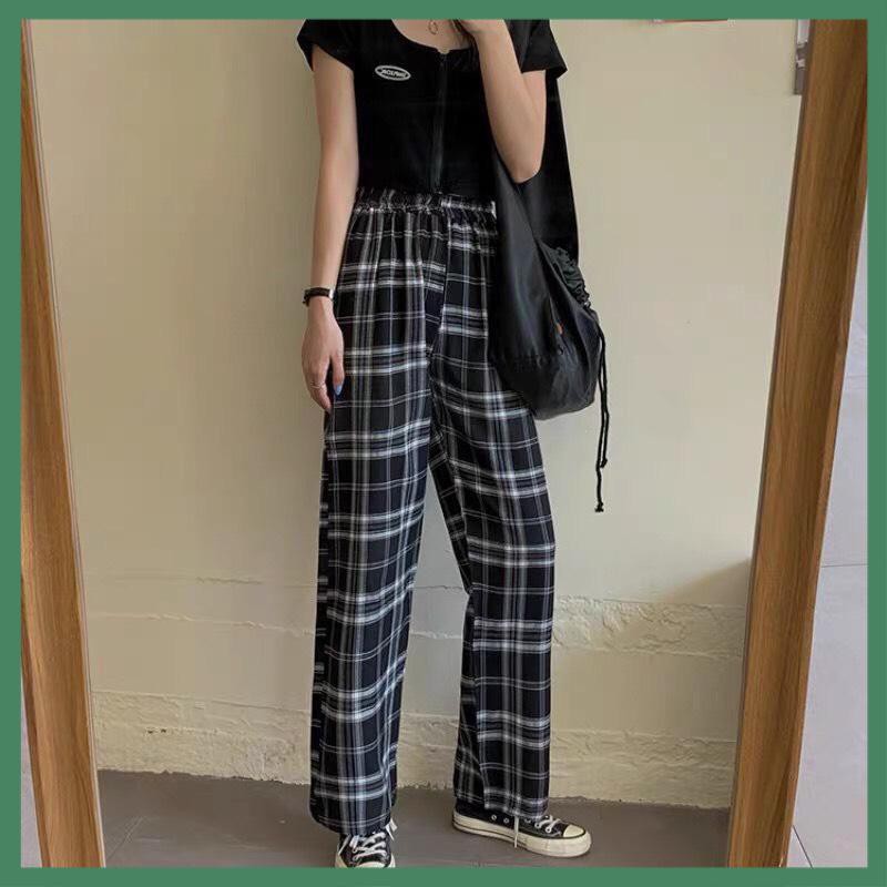 Quần Dài Kiểu Caro Ống Suông Kaki Nam Nữ Unisex - La mode