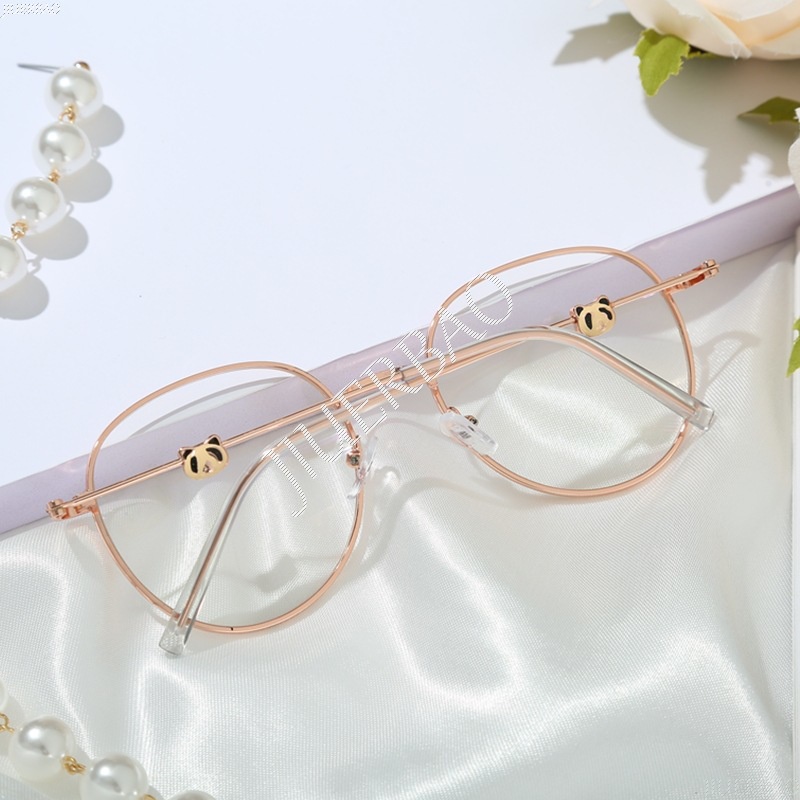 Mắt Kính Gọng Tròn Hình Gấu Trúc Chống Tia Sáng Xanh Phong Cách Hàn Quốc Cho Nữ