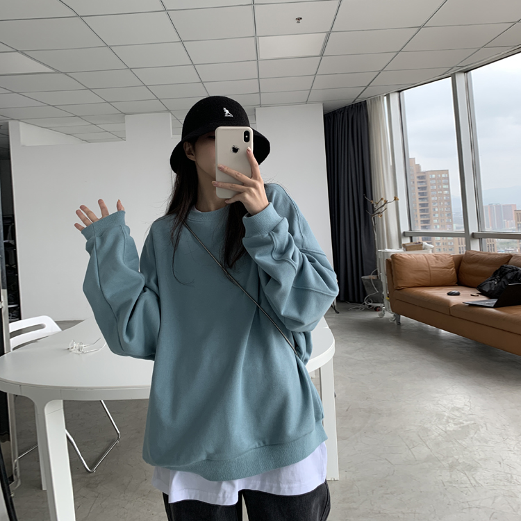 Women Korean Fashion Solid Color Round Neck Sweater High Quality New | BigBuy360 - bigbuy360.vn