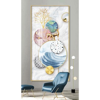 Tranh treo tường VTC tranh hiện đại Nai vàng chất liệu bóng kính hoặc vải canvas 202007260923113029793