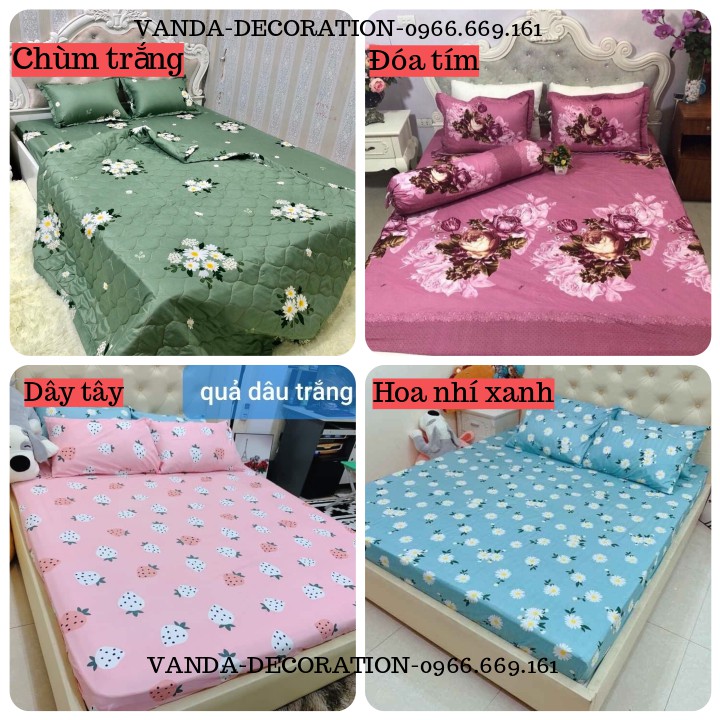 Bộ chăn ga gối , drap giường Cotton Poly VN họa tiết đẹp - Hàng đẹp không bai xù Inbox chọn mẫu