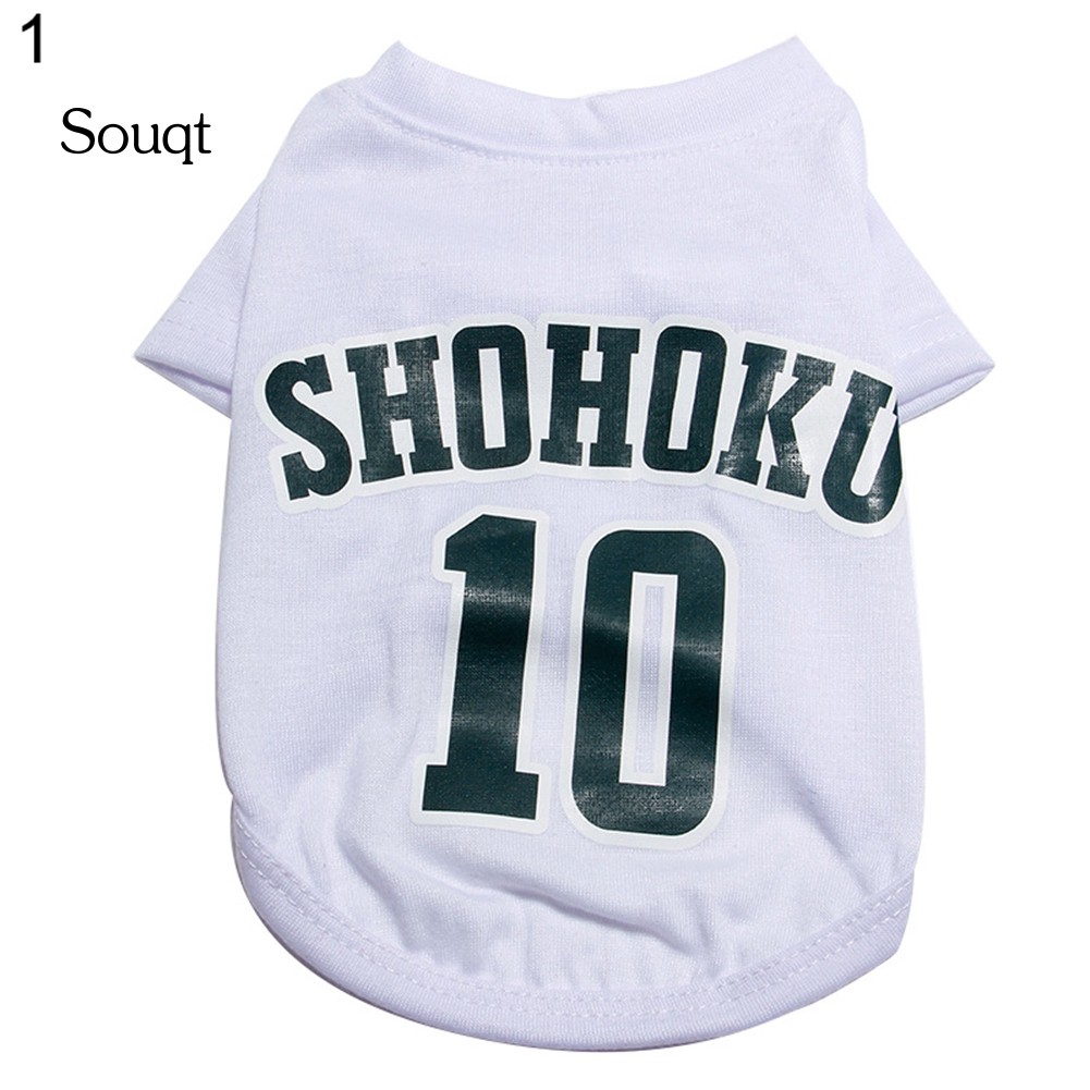 Áo thun thể thao hình hoạt họa mềm mại thoáng khí vào mùa hè cho cún cưng