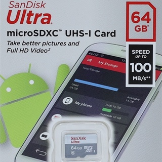 Thẻ nhớ SanDisk 64GB Ultra micro SDXC Class 10 tốc độ đọc 100MB/s  (SDSQUNR-064G-GN3MN)