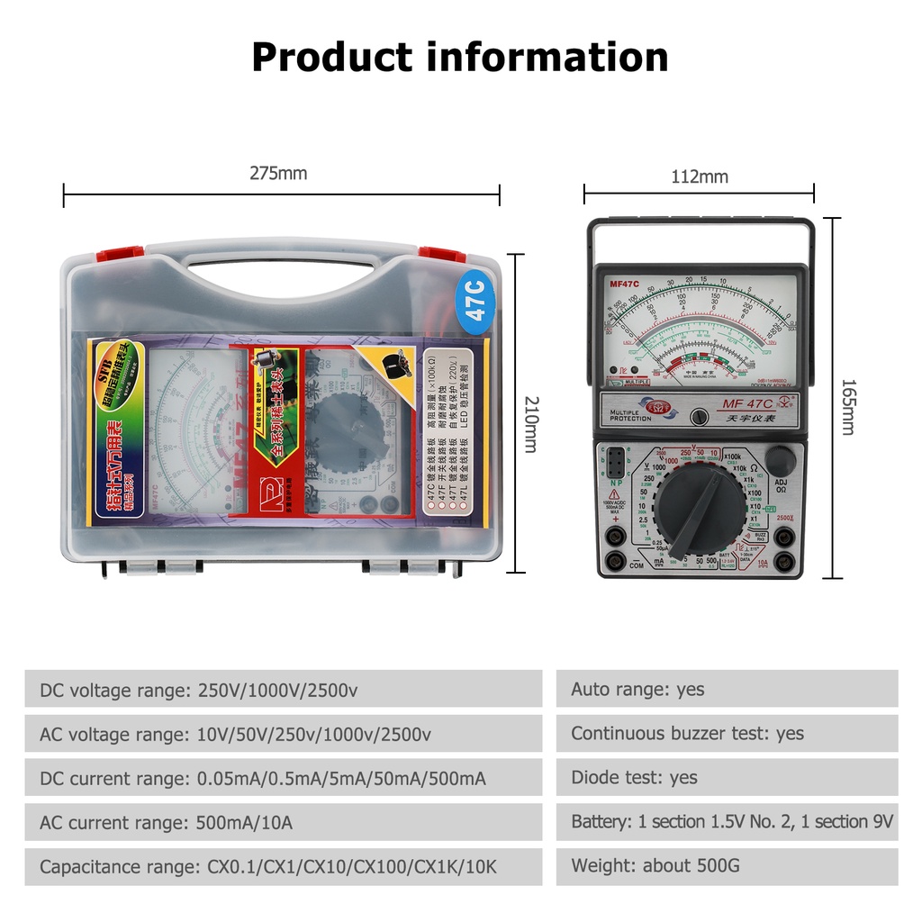 Đồng hồ kim vạn năng MF47C Cao Cấp Chính Hãng