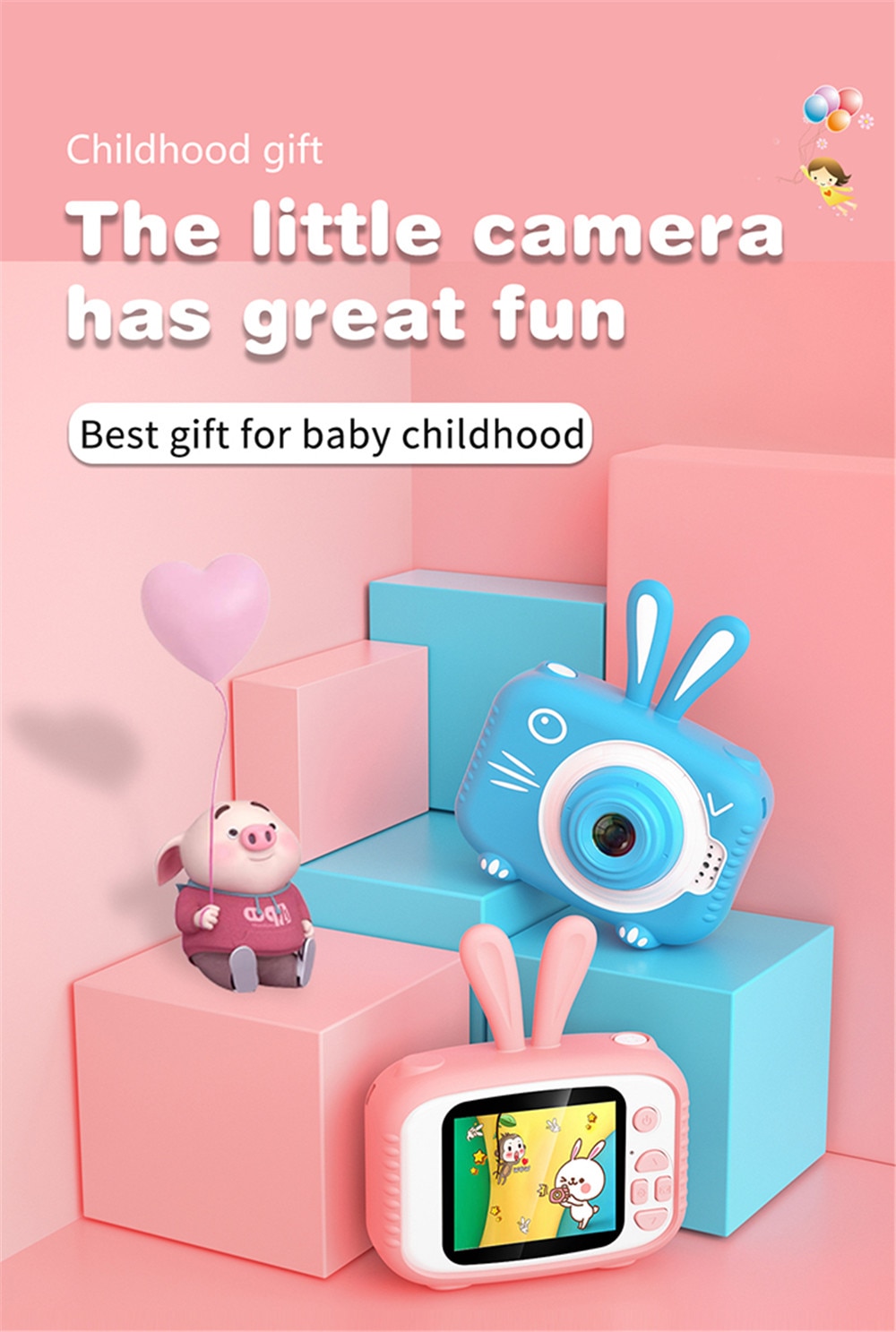 Máy chụp ảnh ngoài trời đồ chơi chống thấm nước 1080P màn hình HD 8 triệu điểm ảnh họa tiết hoạt hình cho trẻ em | BigBuy360 - bigbuy360.vn