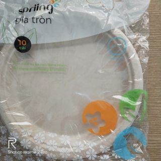 Set 10 đĩa tròn bả mía 22cm - thân thiện môi trường