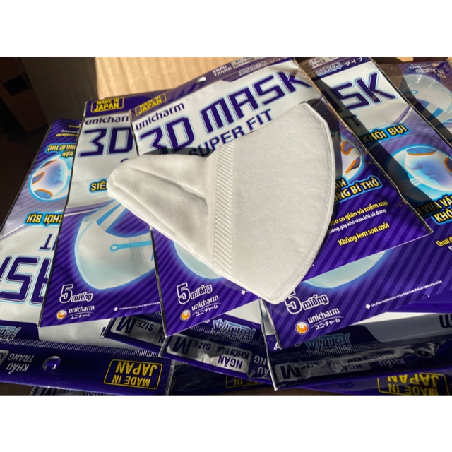 Khẩu Trang 3D Unicharm Nhật Bản ( Túi 5 cái) | BigBuy360 - bigbuy360.vn