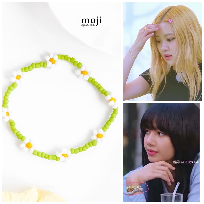 Vòng đeo tay xỏ hạt hoa cheap moment với idol kpop  Black Pink