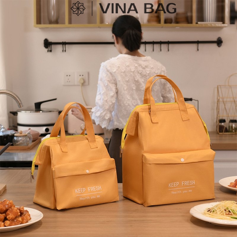 Túi giữ nhiệt đựng đồ ăn, trữ sữa FRESH cao cấp, 3 lớp, có khoá kéo SIZE TO