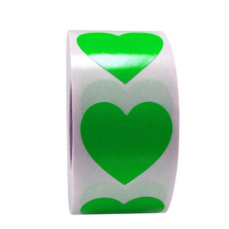 ✿ 500pcs/roll Heart Shaped Love Seal Stickers Scrapbook Gift Packaging Birthday Party Supplies