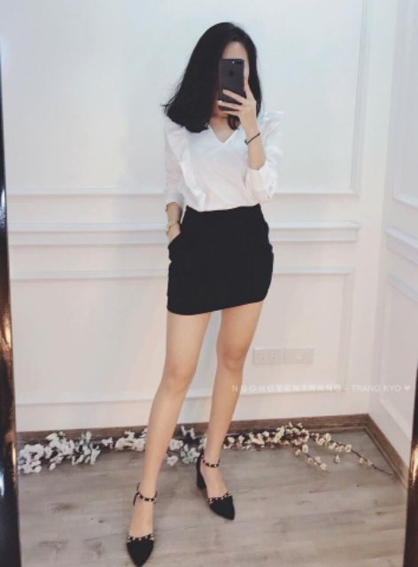 Chân váy chữ A túi sườn