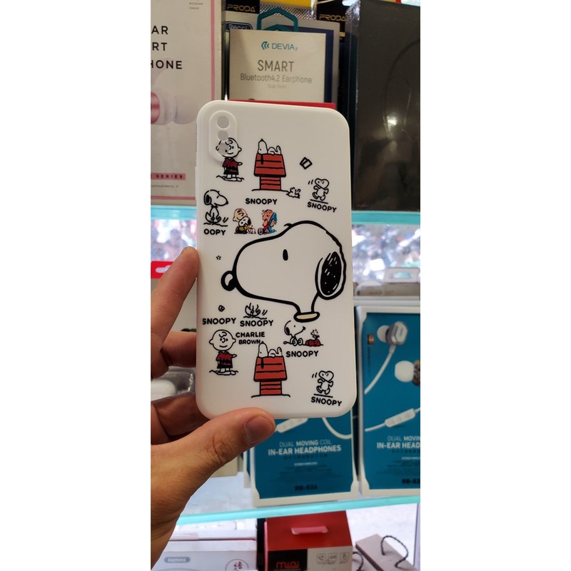 Ốp Iphone 11 Pro Max 11 11 Pro Xs max X 8plus 7plus 8 7 6plus 6splus Chó Snoopy và Shin in 3D 4 góc silicon bảo vệ cam