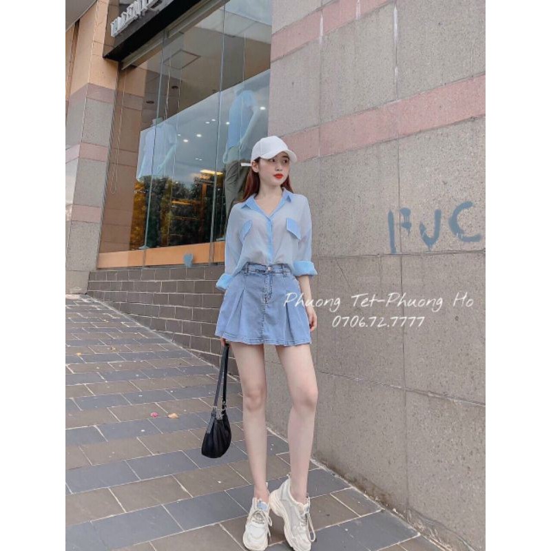 QUẦN VÁY JEAN CẠP CAO CHẤT ĐẸP CO GIÃN ❤QUẦN GIẢ VÁY BÒ CHỮ A ĐẸP | BigBuy360 - bigbuy360.vn