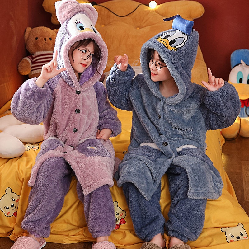 Áo Choàng Ngủ Có Mũ Bằng Vải Flannel Thời Trang Thu Đông Cho Bé | BigBuy360 - bigbuy360.vn