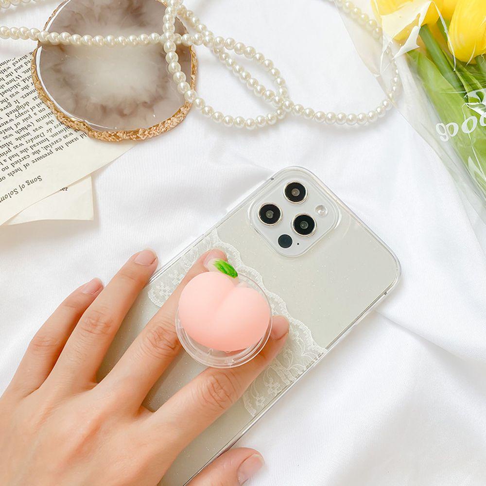 Giá Đỡ Điện Thoại Bằng Silicon Mềm Hình Búp Bê Lười Có Vòng Nhẫn