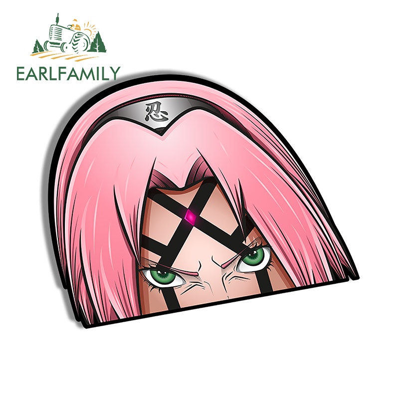 Đề Can Dán Trang Trí Xe Hơi / Mô Tô Chống Thấm Nước Họa Tiết Naruto SAKURA Kích Thước 13Cmx10.6Cm