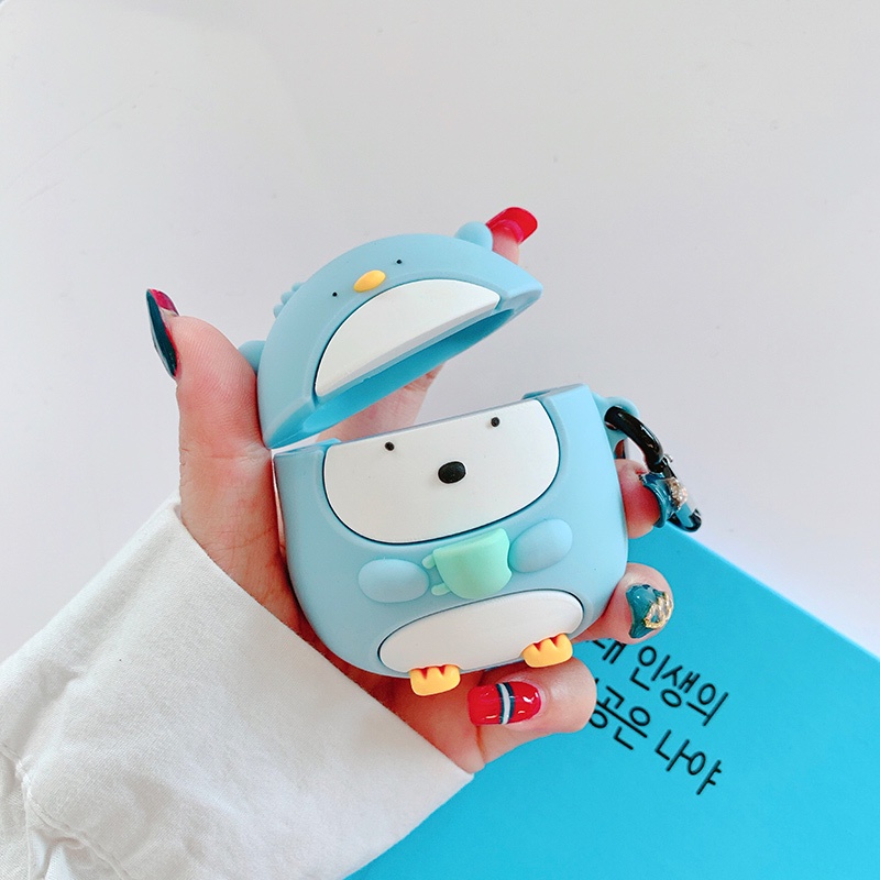 Vỏ bảo vệ tai nghe bluetooth Airpods bằng Sillicone dẻo, ốp Case cute, Airpods 2/pro GẤU BẮC CỰC