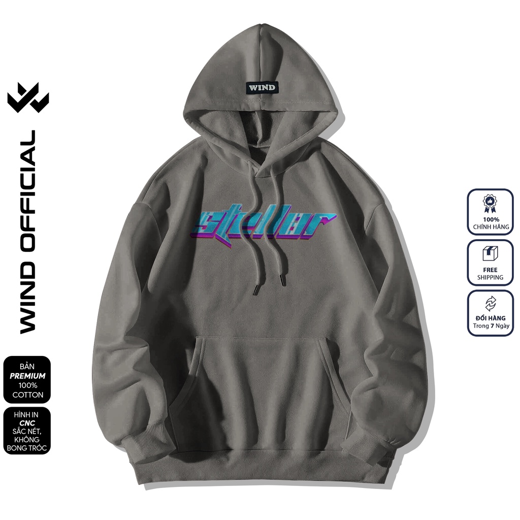 Áo hoodie unisex form rộng WIND STELLAR bản Premium nỉ ngoại nam nữ oversize ulzzang