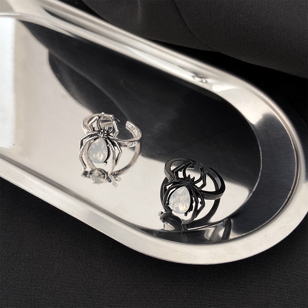 Nhẫn Hình Nhện Màu Đen Phong Cách Cổ Điển Thời Trang Dành Cho Nữ