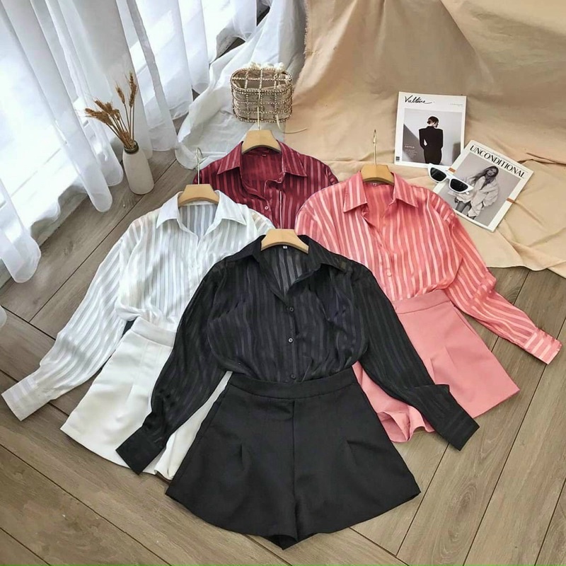 Sét Sơ Mi Sọc Bigsize 55kg Đến 100kg (M/L/XL/XXL)