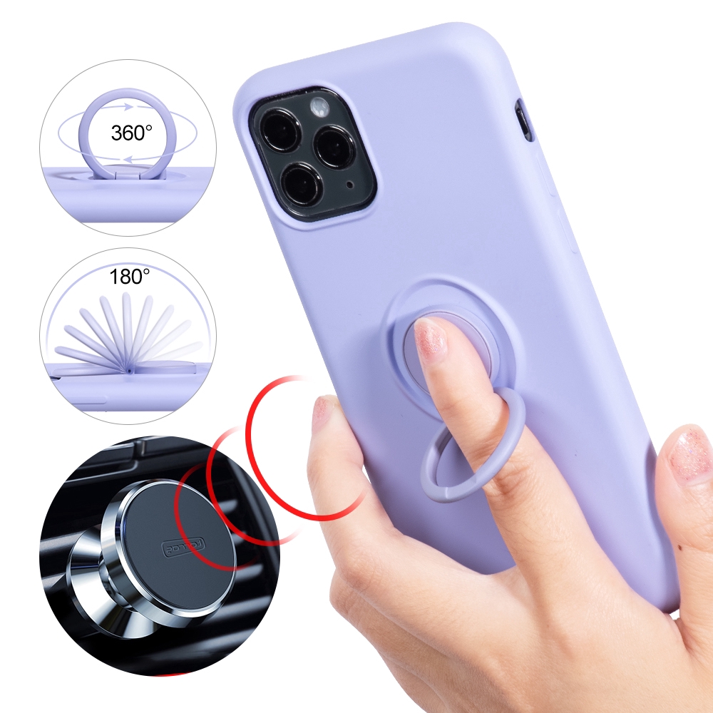 Ốp điện thoại Tpu mềm có giá đỡ dạng nhẫn trơn màu cho iPhone 11 Pro X XS Max XR
