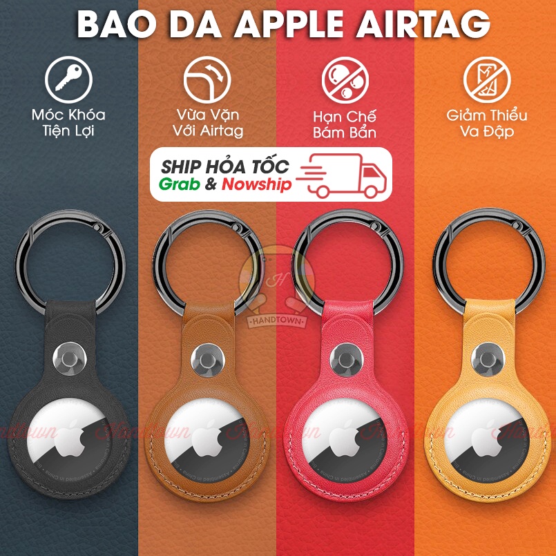 Bao da Airtag dây đeo ốp lưng Apple Airtag Nhiều màu kèm móc hở 1 mặt nhiều màu sắc