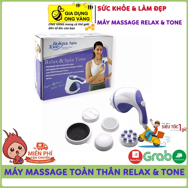 Máy Massage Cầm Tay Trị Liệu Relax & Spin Tone, Giúp Trị Liệu Đau Mỏi Vai Gáy, Tan Mỡ Bụng, Thư Giãn Mệt Mỏi