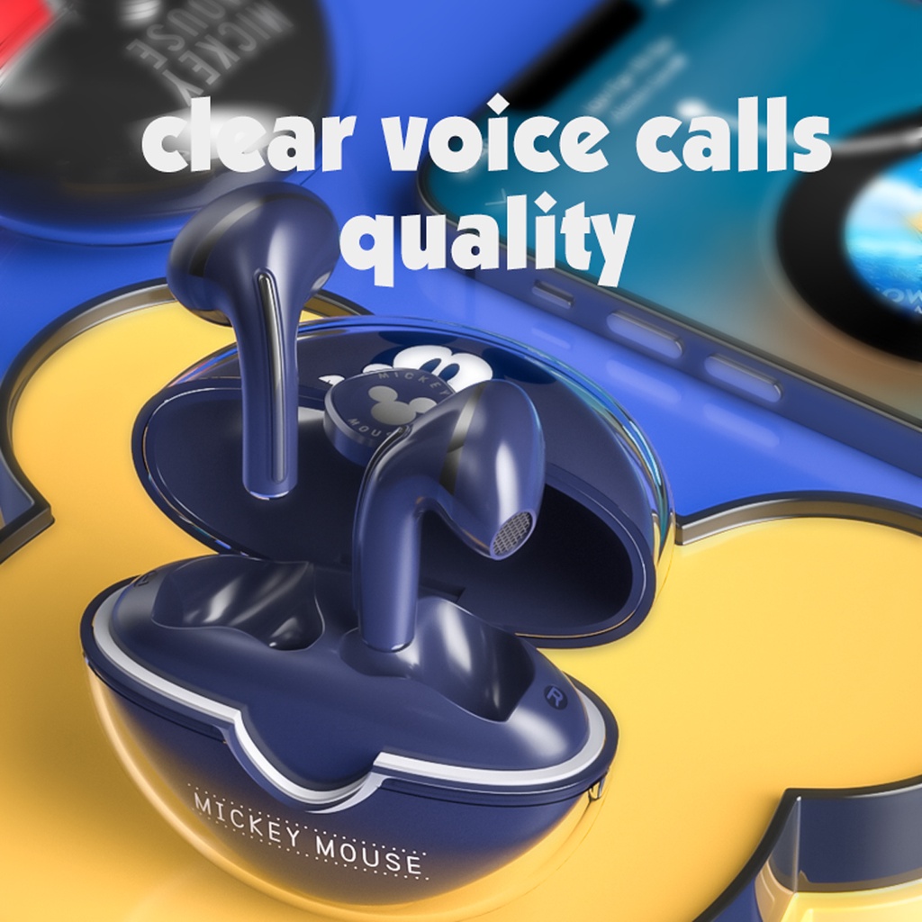 Tai Nghe Nhét Trong Không Dây Bluetooth Có Micro Hình Chuột Mickey Disney