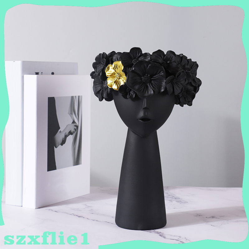 [🔥Hot Sale🔥] Women Head Shape Flower Vase Planter Pot Office TV Shelf Photo Prop Decor