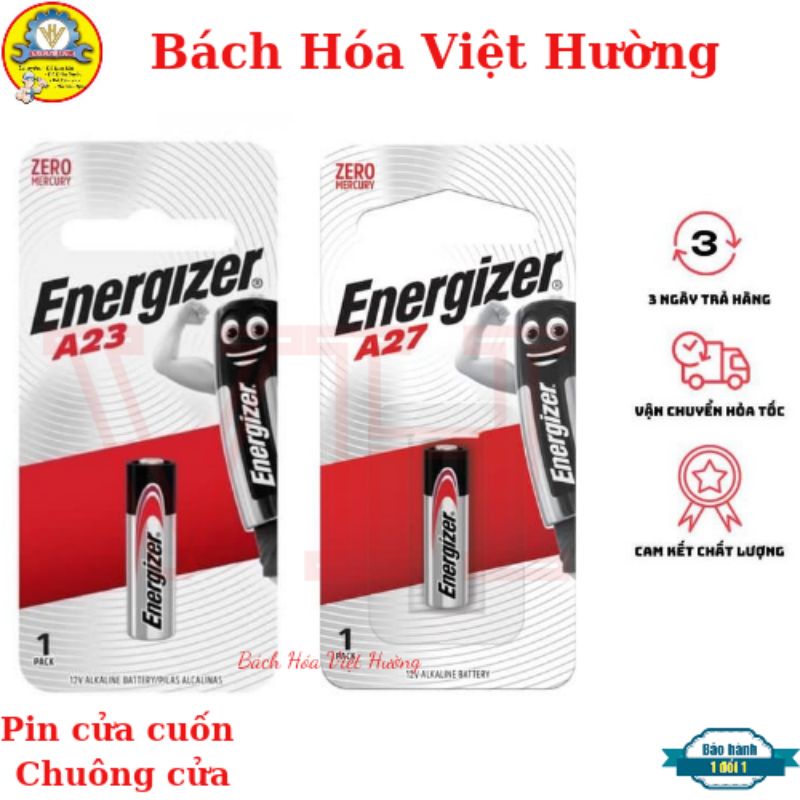 [CHÍNH HÃNG] Pin A23, A27 Energizer chính hãng 12V Alkaline dùng cho remote cửa cuốn, chuông cửa (sẵn hàng)