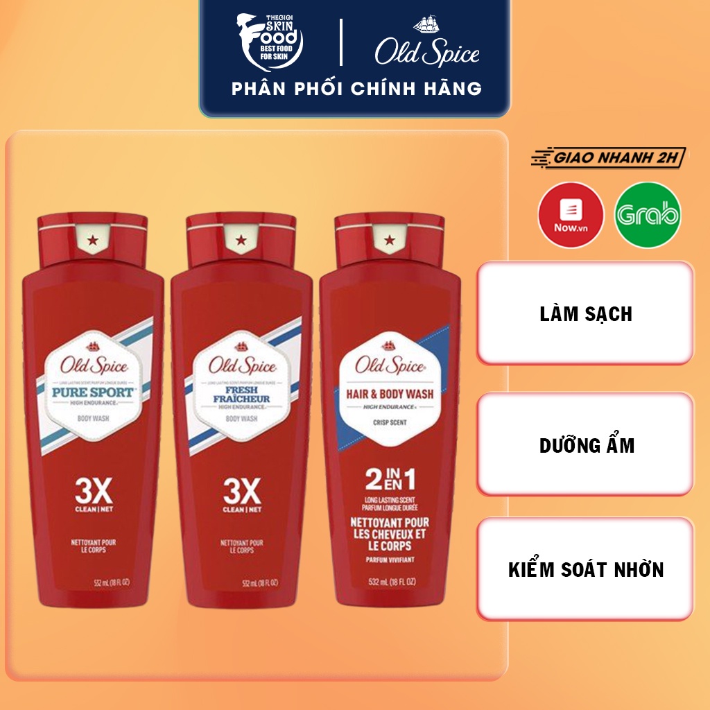 [532ml] Sữa Tắm Gội Dành Cho Nam Old Spice High Endurance Body Wash