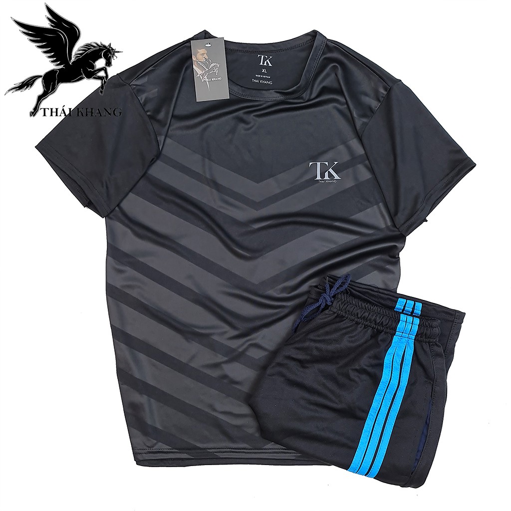 Bộ thể thao nam vải mềm siêu mát loại bộ quần áo thể thao hè thun lạnh mặc mát BTT 01 | BigBuy360 - bigbuy360.vn