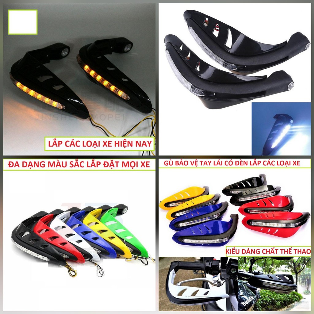 GÙ CHỐNG ĐỔ XE MÁY BẢO VỆ TAY LÁI CÓ ĐÈN SIÊU NGẦU LẮP CÁC LOẠI XE