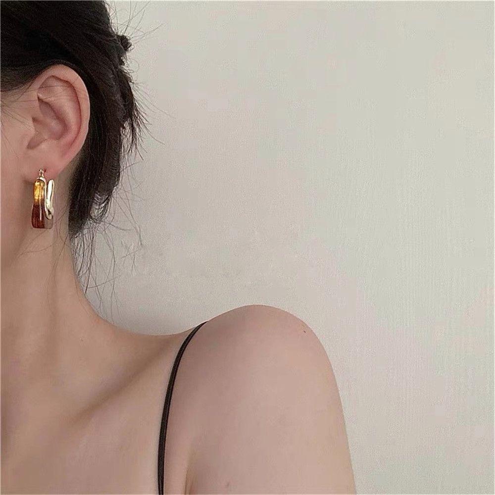 1 Đôi Bông Tai Hình Chữ U Thời Trang Dành Cho Nữ|Túi Đựng Đồ Trong Suốt Tiện Lợi
