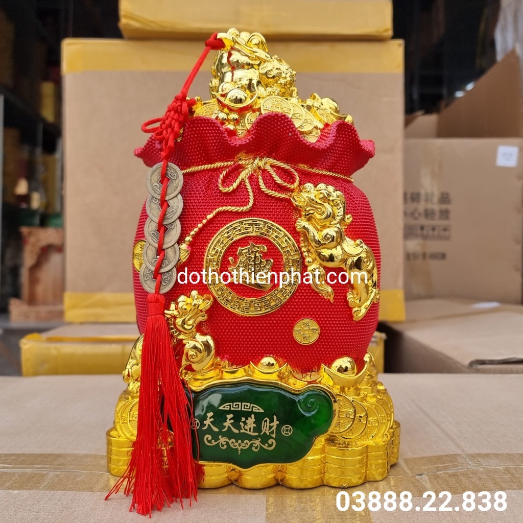 Túi vàng đựng tiền phong thủy màu đỏ mẫu mới loại 1