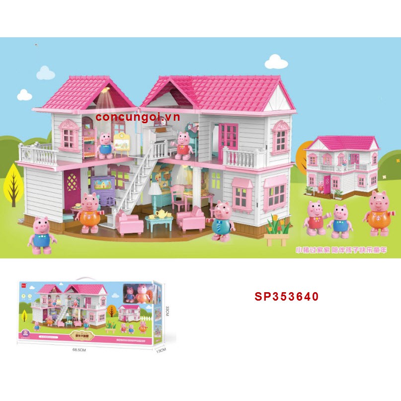 Đồ chơi nội thất nhà heo Peppa 2 con lớn , 9959