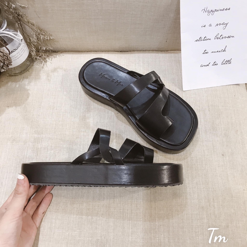 Dép Sandal Xỏ Ngón Đế Bệt Chống Trượt Sang Chảnh đi biển đi chơi, chống nước đế 3cm, phong cách cá tính năng động