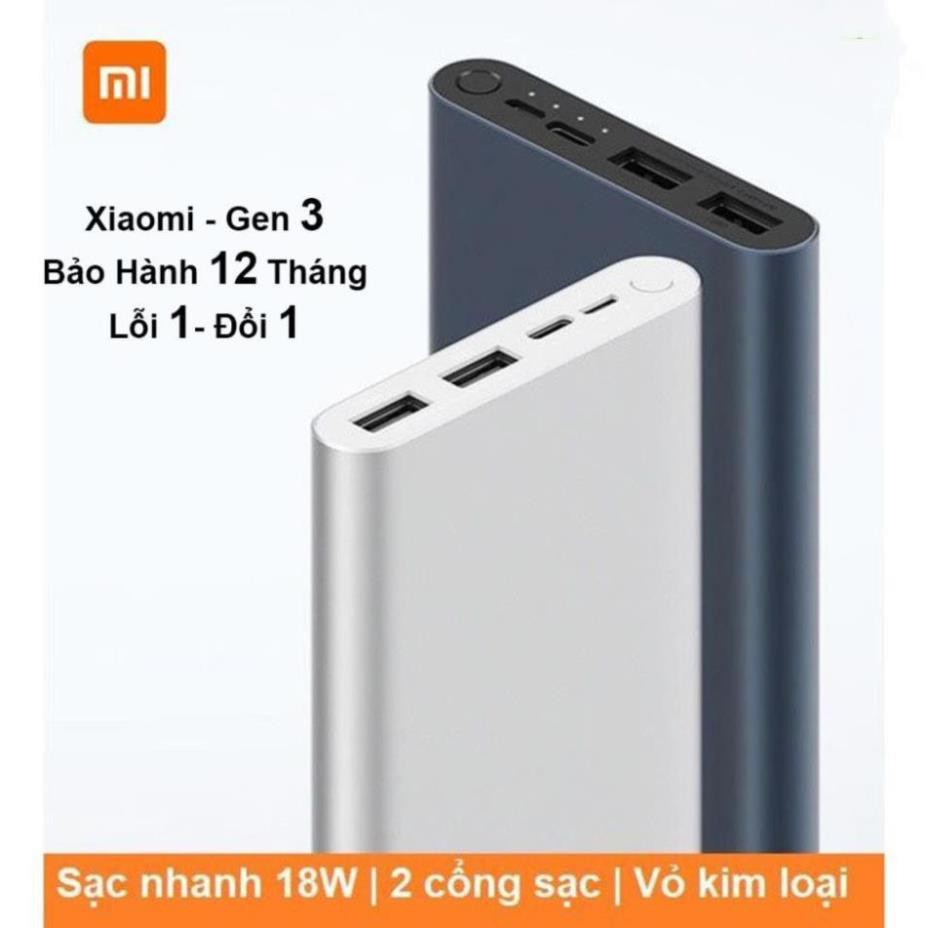 [Chính Hãng] Sạc Dự Phòng Xiaomi/ Redmi Gen 3 18W 10000/20000mAh cổng USB,  type C Fast Charge Power Bank - Bh 12 tháng | WebRaoVat - webraovat.net.vn